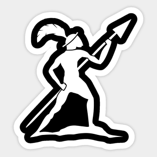 Middle Age Drawing Of A Spear Soldier Sticker